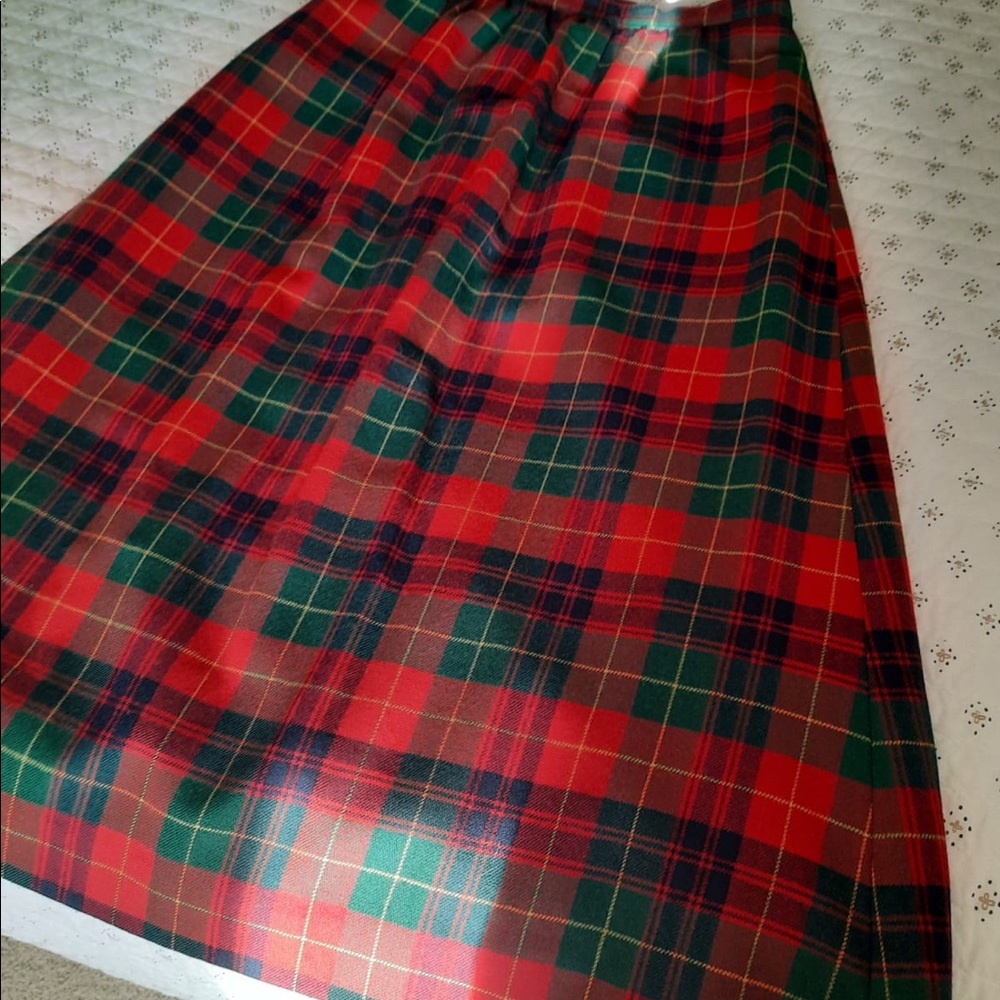 Vintage Plaid Wool Skirt Tartan